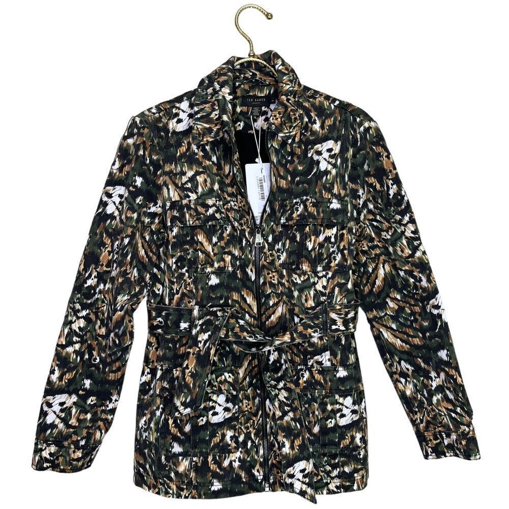 NEW Ted Baker Inniza Printed Cargo Jacket Size 4 - Picture 5 of 14